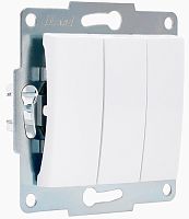 Выключатель без рамки Lezard Karina 3-кл. белый  картинка